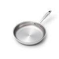 Top view of 10 Inch Fry Pan showcasing stainless steel construction and stay cool handle with white background
