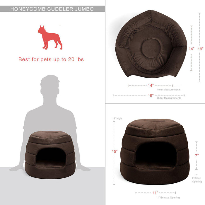 2-in-1 Honeycomb Ilan Hut Cuddler Dog Bed - Jumbo