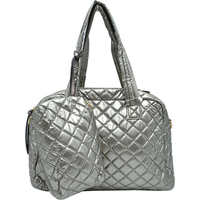 2-in-1 Large Quilted Tote Bag with Pouch