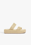 Aberdeen Flatform Sandal 5 Beige Synthetic - Schutz Shoes