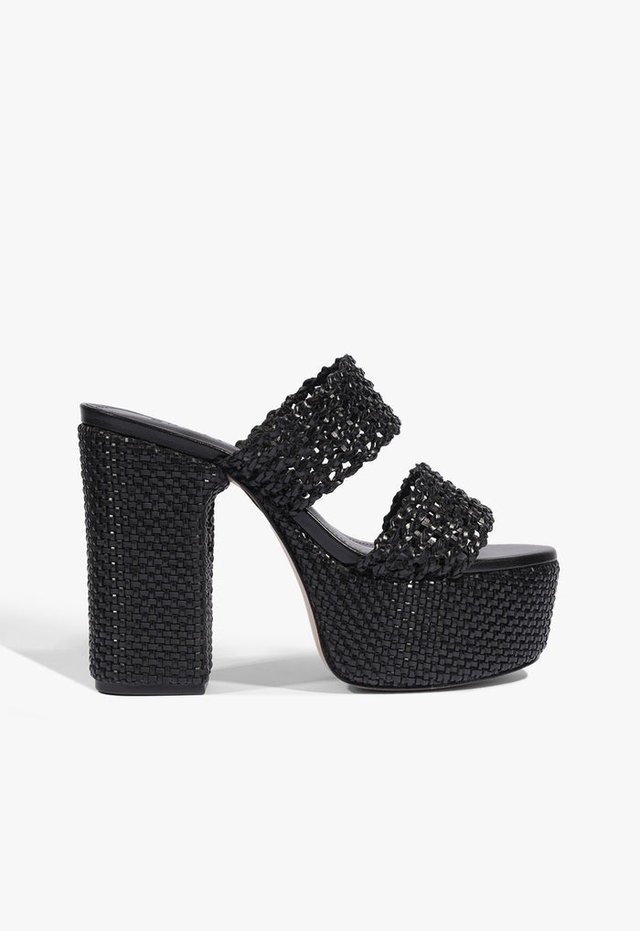 Aberdeen Platform Sandal 5 Black Synthetic - Schutz Shoes