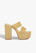 Aberdeen Platform Sandal 5 Beige Synthetic - Schutz Shoes