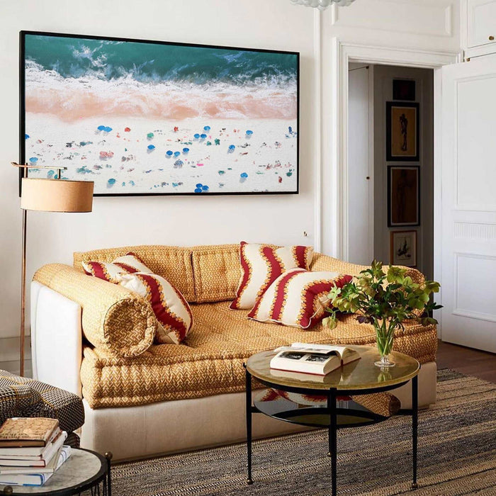 Large Abstract Coastal Canvas Acrylic Seascape Paintings Modern Windy Beach Canvas Wall Art
