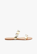 Acacia Platina Leather Sandal 5 Platina Metallic - Schutz Shoes