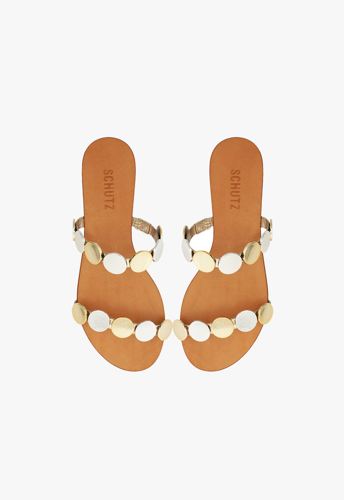 Acacia Platina Leather Sandal - Schutz Shoes