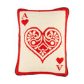 Ace Of Hearts Needlepoint Pillow - front view