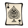 Ace Of Spades Needlepoint Pillow - front view