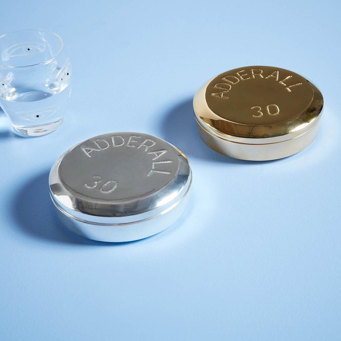 Adderall Brass Pill Box - opened view