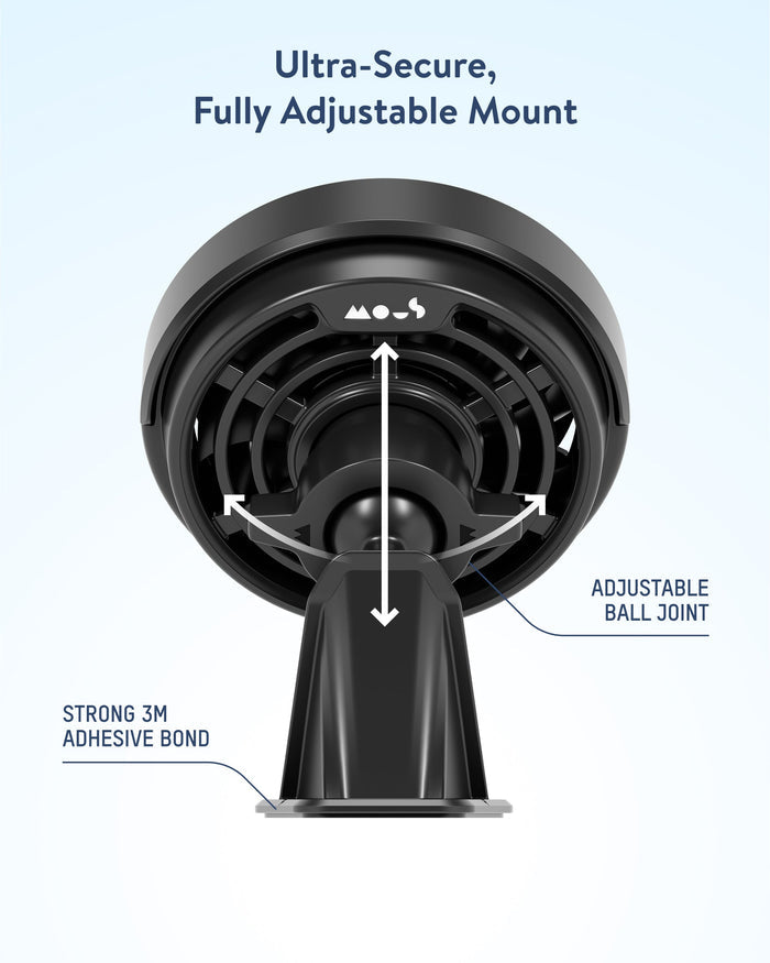 Adhesive Wireless Charging Car Mount - With Qi2