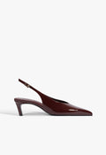 Alicia Sling Mid Patent Pump 5 Port Burgundy Patent - Schutz Shoes