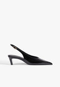 Alicia Sling Mid Patent Pump 5 Black Patent - Schutz Shoes
