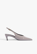 Alicia Sling Mid Patent Pump 5 Blue Gray Patent - Schutz Shoes