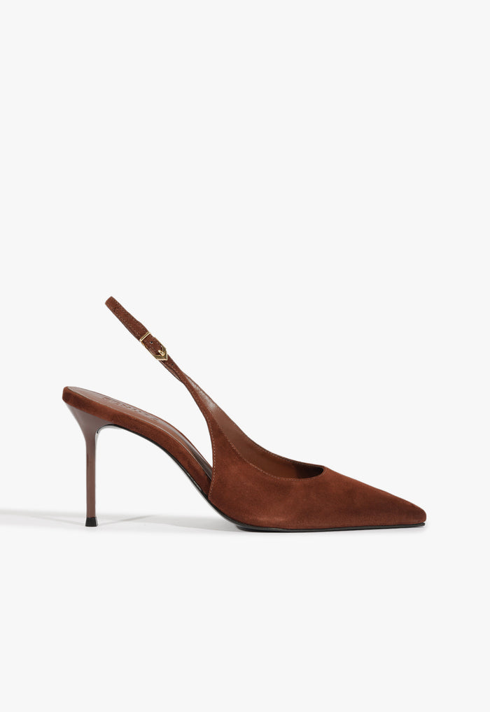 Alicia Sling Suede Pump 5 Brown Suede - Schutz Shoes