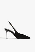 Alicia Sling Suede Pump 5 Black Suede - Schutz Shoes