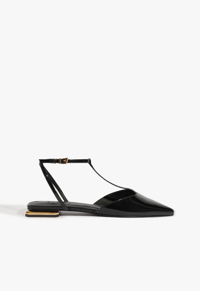 Allure T Patent Flat 5 Black Patent - Schutz Shoes