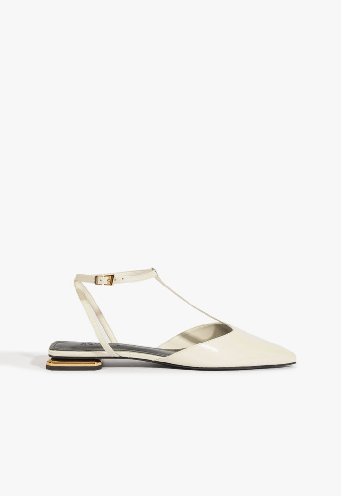 Allure T Patent Flat 5 White Patent - Schutz Shoes