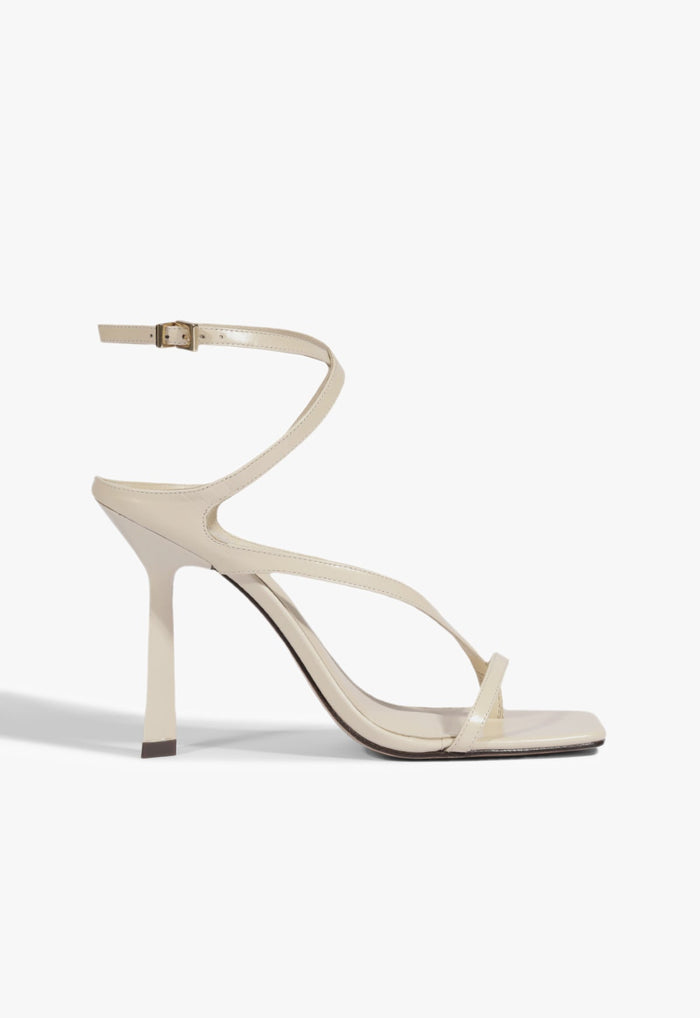 Amalfi Leather Stiletto Sandal 5 Egg Shell Leather - Schutz Shoes