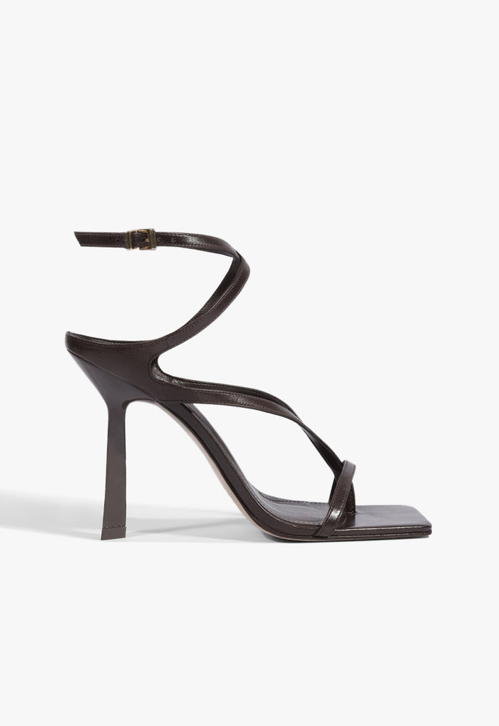 Amalfi Leather Stiletto Sandal 5 Root Brown Leather - Schutz Shoes