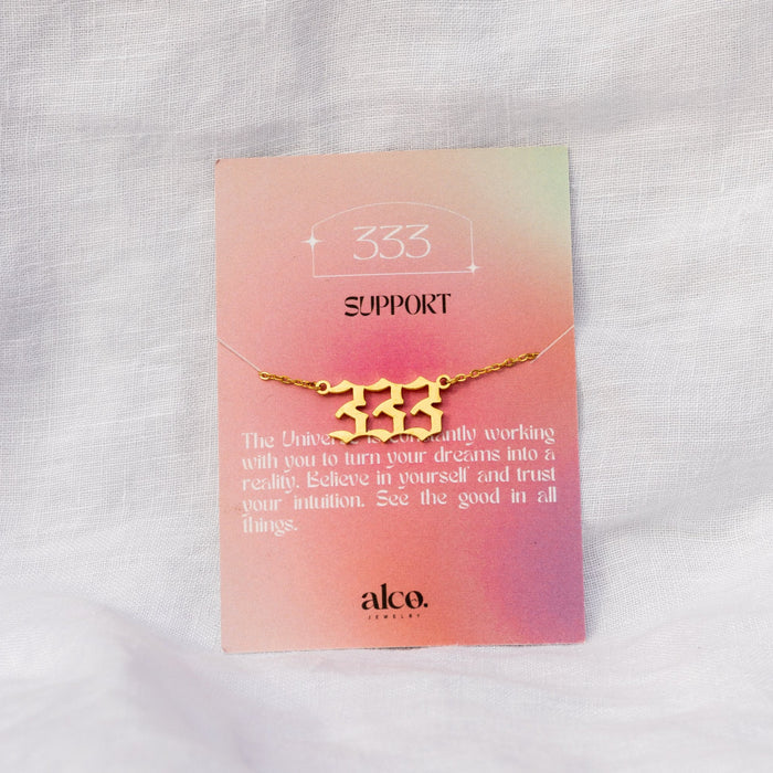 Angel Number Necklace Gold