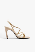 Annie Curve Patent Sandal 5 Buff Beige Patent - Schutz Shoes