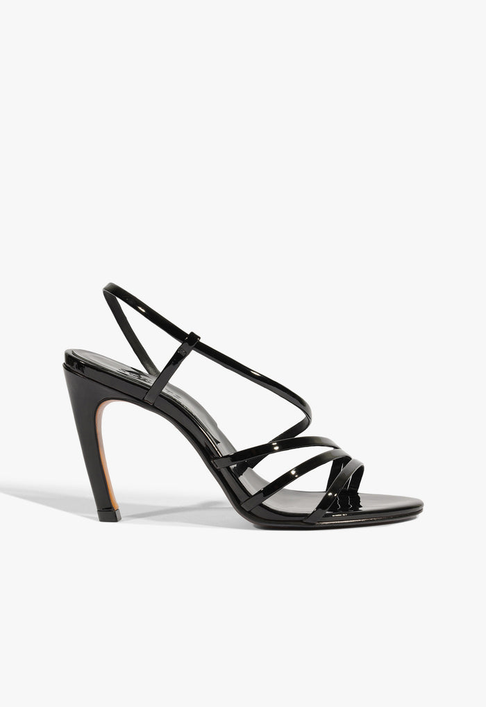Annie Curve Patent Sandal 5 Black Patent - Schutz Shoes