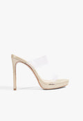 Ariella Raffia Platform Sandal 5 Beige Synthetic - Schutz Shoes