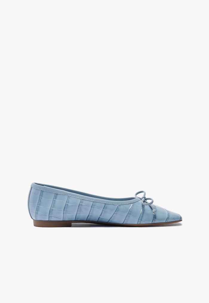 Arissa Ballet Flat 5 Blue Croc - Schutz Shoes