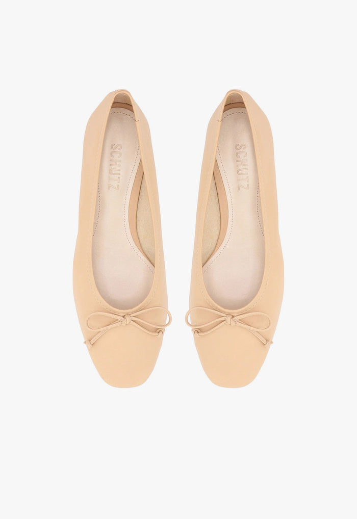 Arissa Beige Leather Ballet Flat - Schutz Shoes