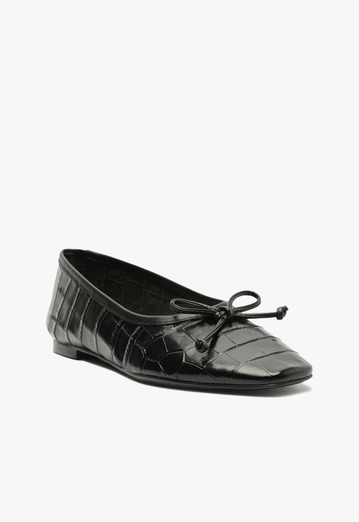 Arissa Black Leather Ballet Flat - Schutz Shoes