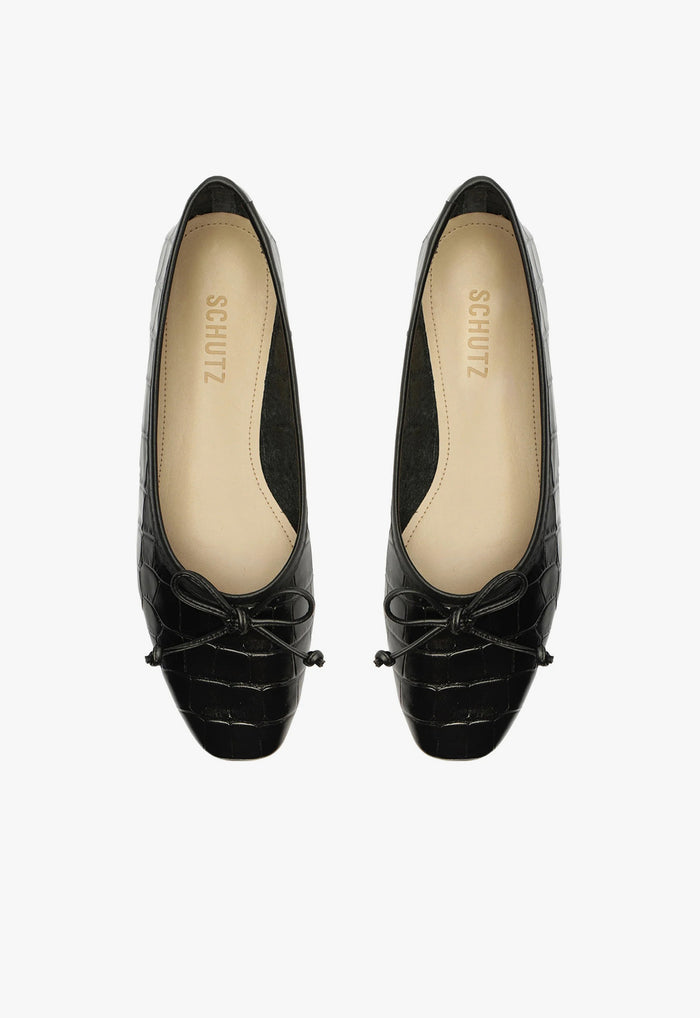 Arissa Black Leather Ballet Flat - Schutz Shoes