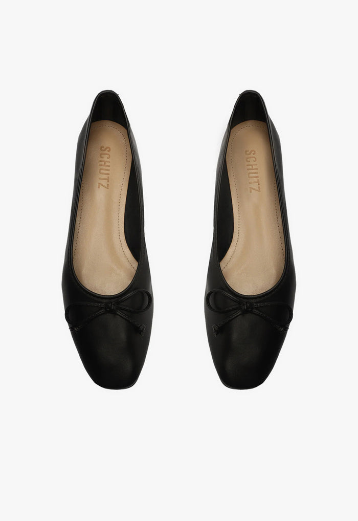 Arissa Black Leather Ballet Flat - Schutz Shoes