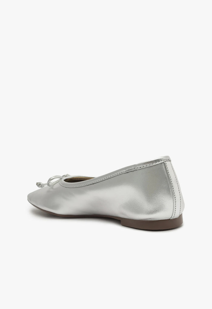 Arissa Silver Leather Ballet Flat - Schutz Shoes