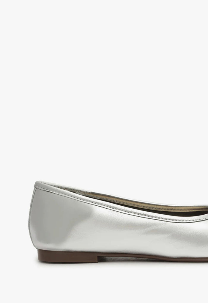 Arissa Silver Leather Ballet Flat - Schutz Shoes