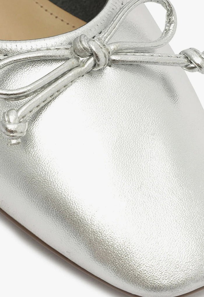Arissa Silver Leather Ballet Flat - Schutz Shoes