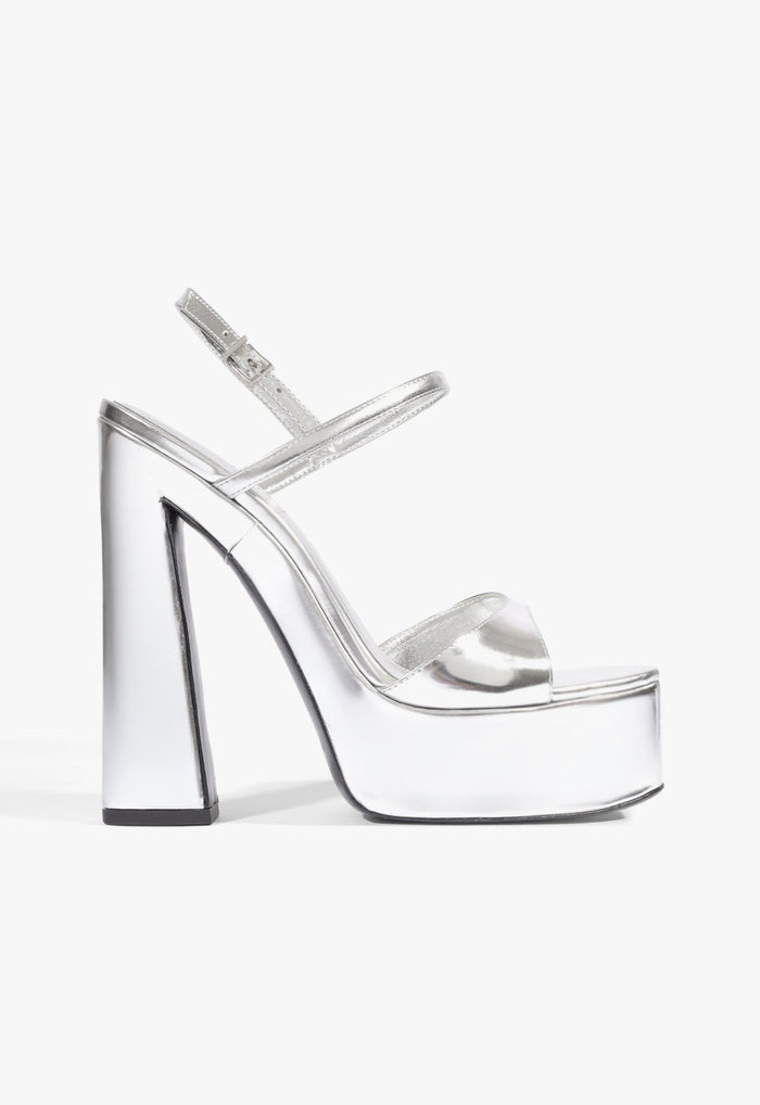 Arlene Platform Sandal 5 Silver Metallic - Schutz Shoes
