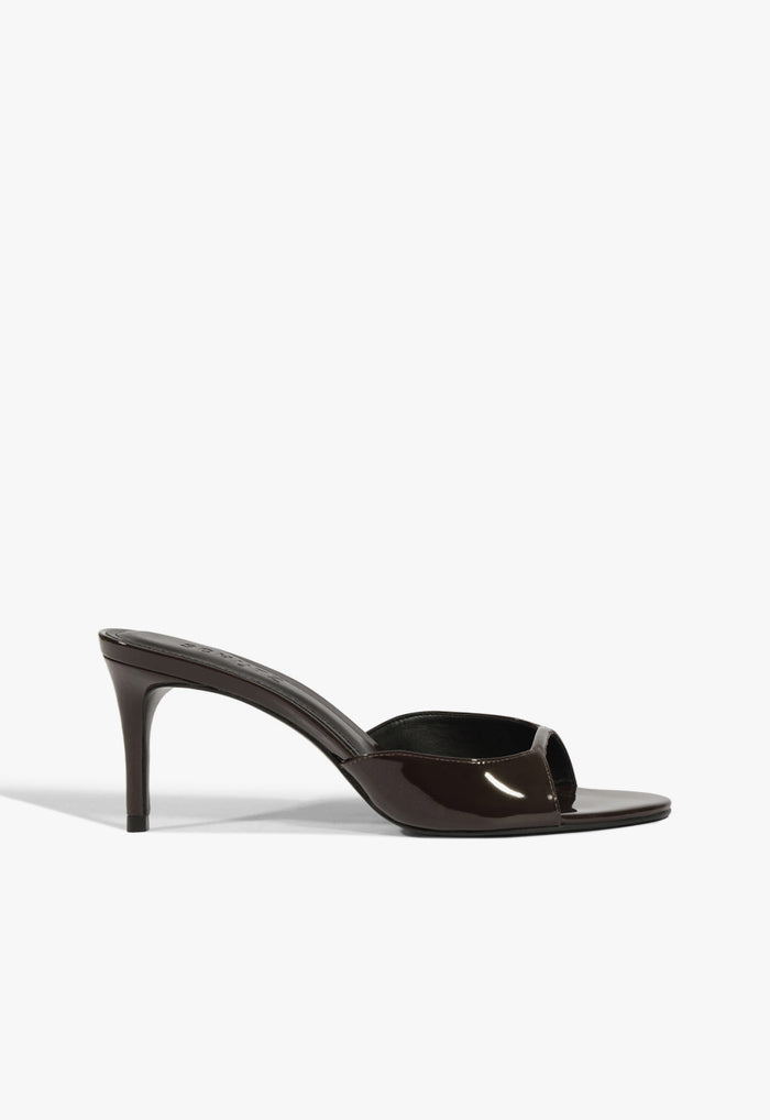 Arlette Mule Patent Sandal 5 Dark Brown Patent - Schutz Shoes