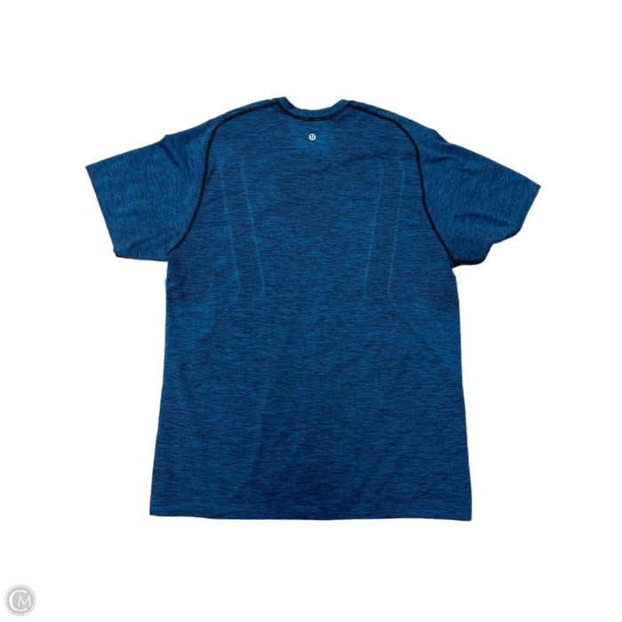 Athletic Top Short Sleeve By Lululemon In Blue, Size: Xl
