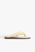 Aurea Casual Suede Sandal 5 Egg Shell Suede - Schutz Shoes