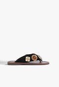 Aurea Suede Sandal 5 Black Suede - Schutz Shoes