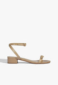 Aurora Mid Block Leather Sandal 5 Light Beige Leather - Schutz Shoes