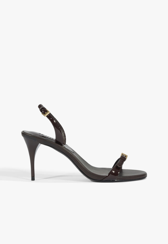 Aurora Sling Mid Patent Sandal 5 Maplewood Patent - Schutz Shoes