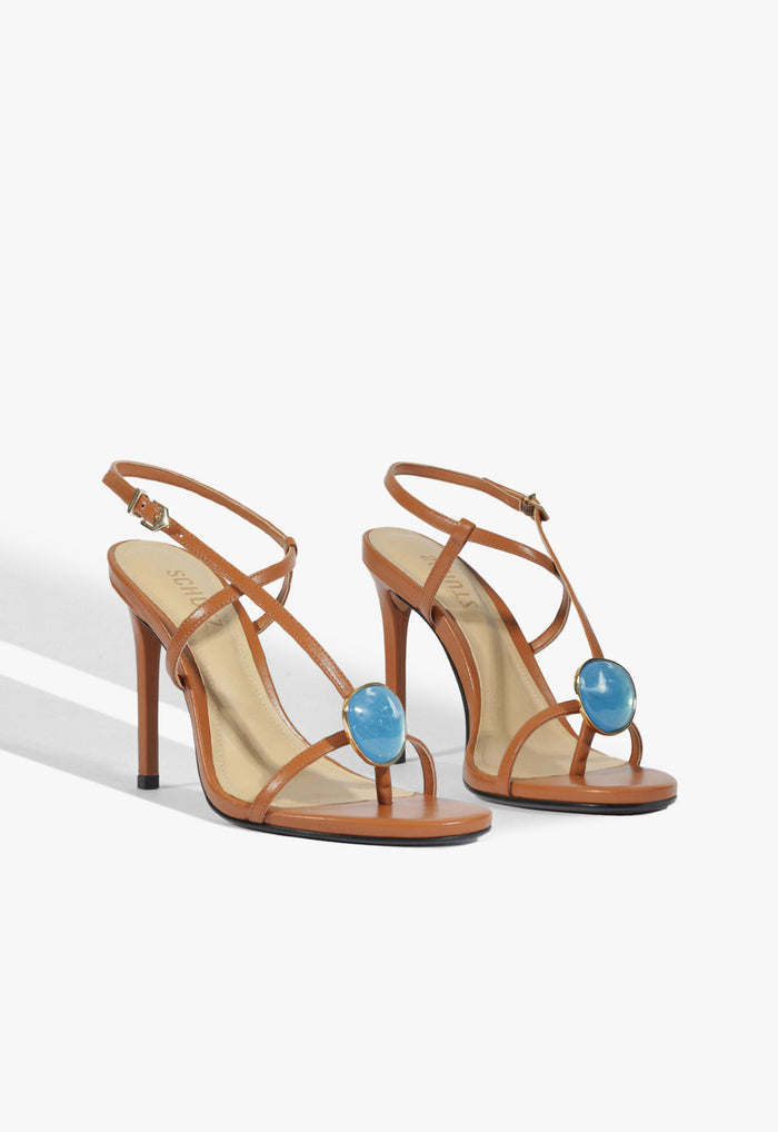 Azure Embellished Leather Sandal - Schutz Shoes