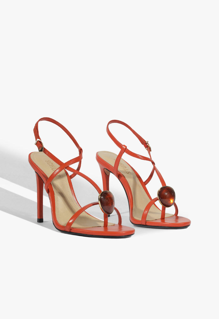 Azure Embellished Leather Sandal - Schutz Shoes