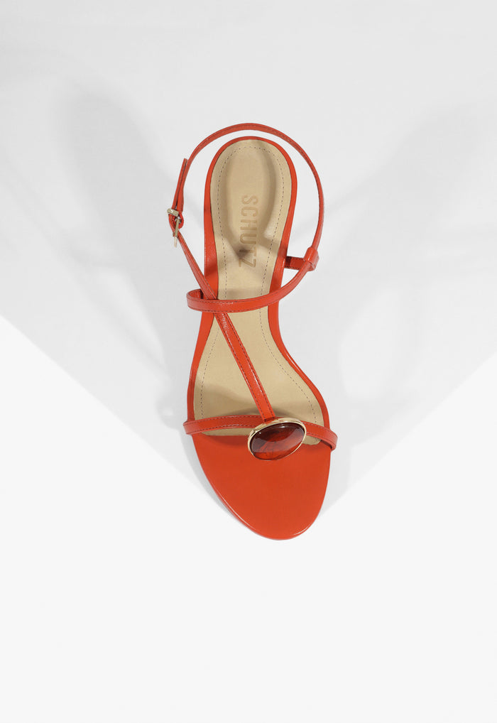 Azure Embellished Leather Sandal - Schutz Shoes
