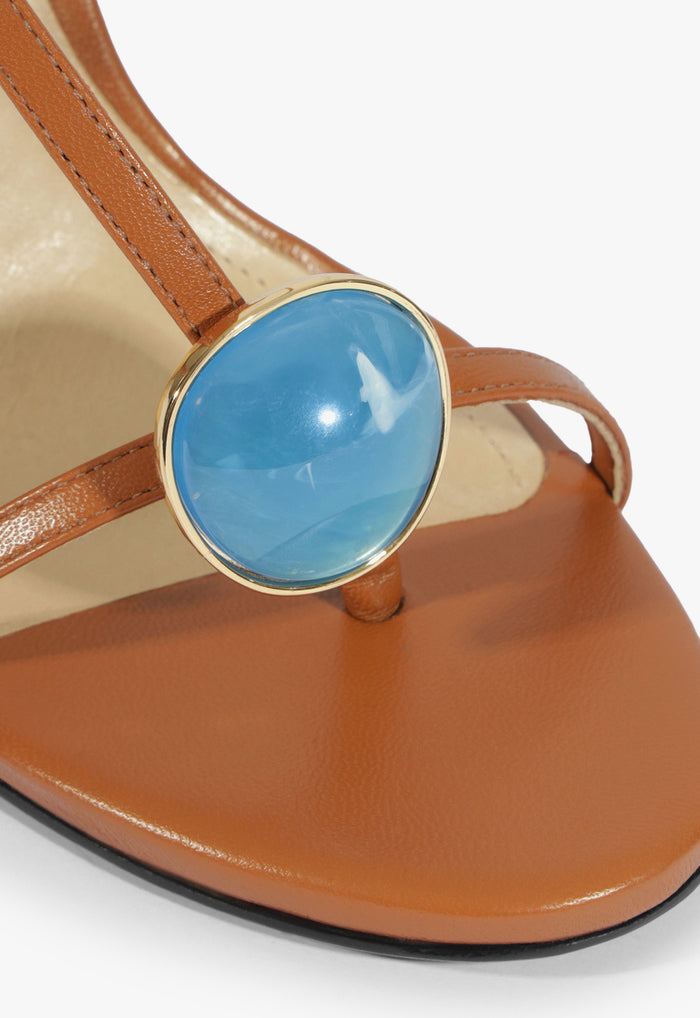 Azure Embellished Leather Sandal - Schutz Shoes