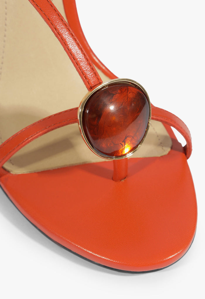 Azure Embellished Leather Sandal - Schutz Shoes