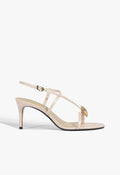 Azure Mid Embellished Leather Sandal 5 Cotton Candy Leather - Schutz Shoes