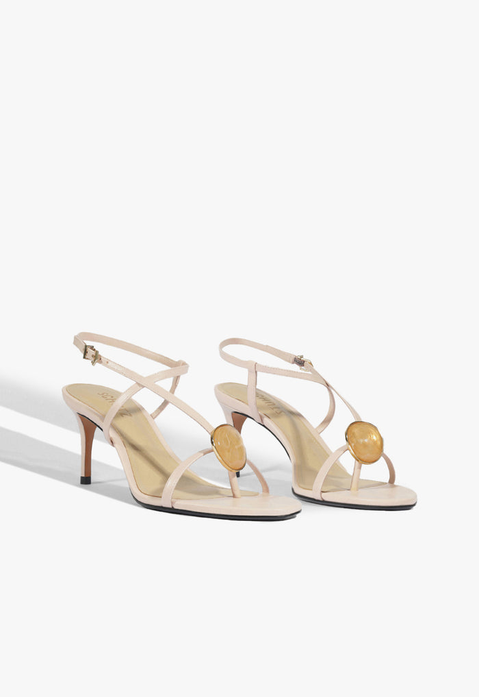 Azure Mid Embellished Leather Sandal - Schutz Shoes