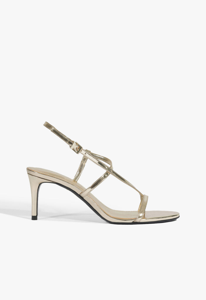 Azure Mid Metallic Sandal 5 Platina Metallic - Schutz Shoes