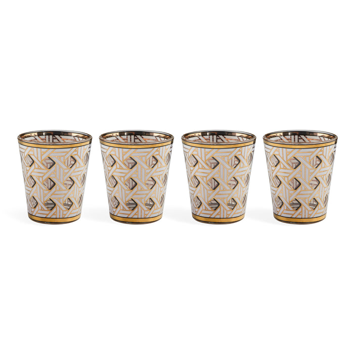 Basketweave Glassware Set - front view